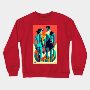 Men on Beach in Love Crewneck Sweatshirt